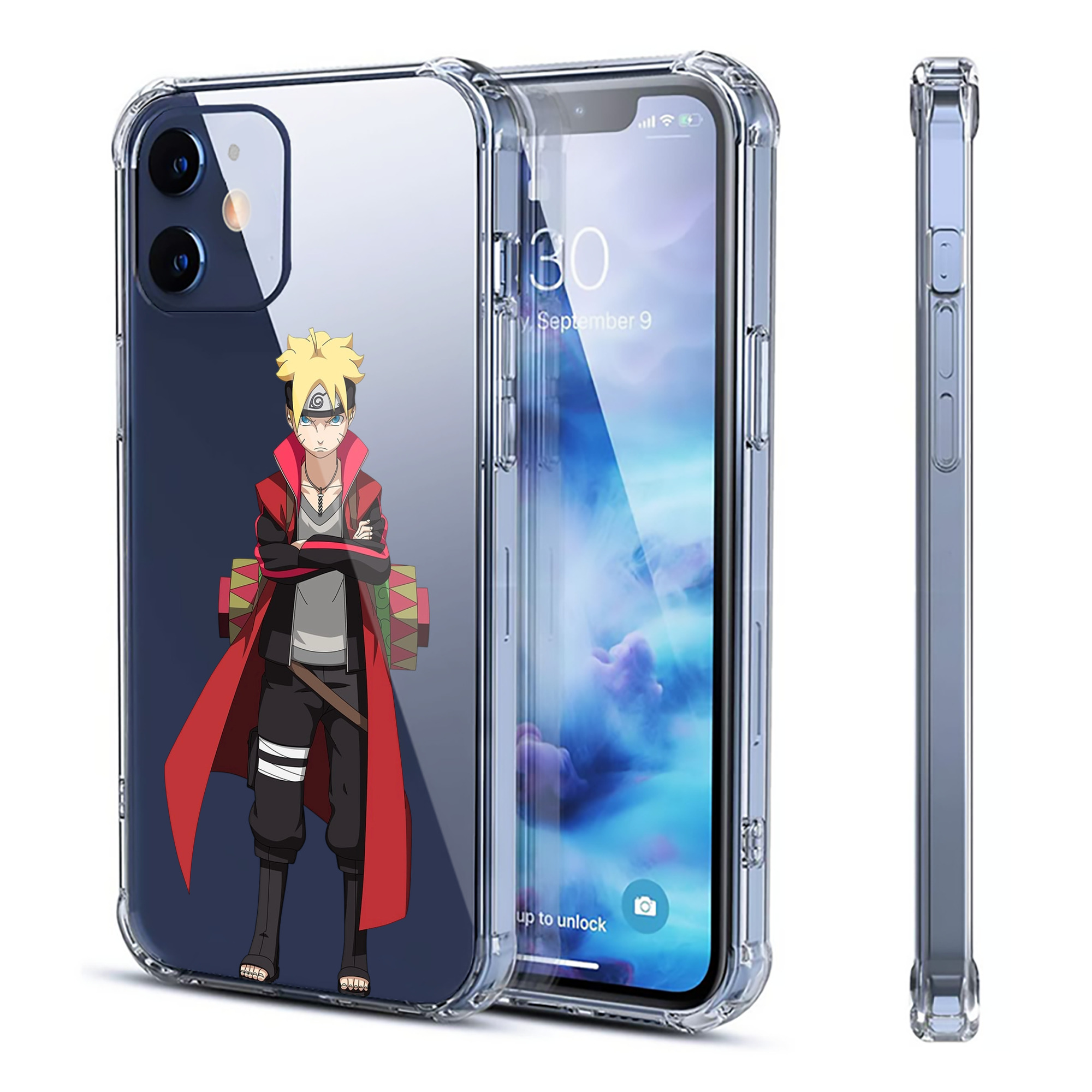 （画像用） NARUTO -ナルト- うずまき ボルト Uzumaki Boruto 【iPhone 12シリーズ対応】透明スマホケース（クリアソフトケース）